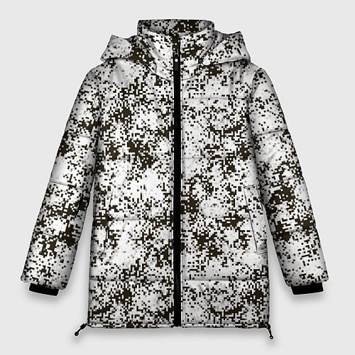 Женская зимняя куртка Зимний Камуфляж цифра / 3D-Черный – фото 1