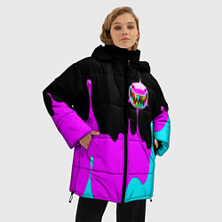 Куртка зимняя женская 6IX9INE Подтеки Красок, цвет: 3D-черный — фото 2