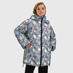 Куртка зимняя женская 100 Франков банкноты, цвет: 3D-светло-серый — фото 2