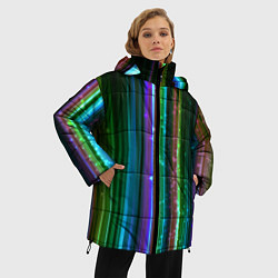Куртка зимняя женская Свет неоновой радуги, цвет: 3D-красный — фото 2