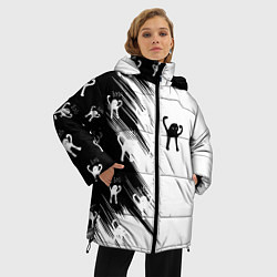 Куртка зимняя женская Ъуъ съука чб, цвет: 3D-черный — фото 2