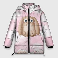Куртка зимняя женская Большой забавный заяц, цвет: 3D-светло-серый