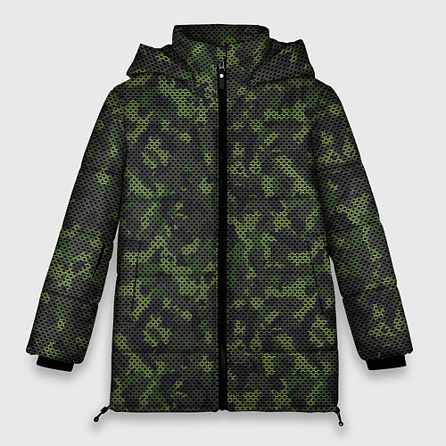 Женская зимняя куртка Камуфляж с холстовой сеткой / 3D-Черный – фото 1