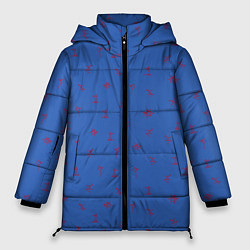 Женская зимняя куртка Зимние виды спорта на синем фоне