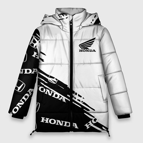 Женская зимняя куртка Honda sport pattern / 3D-Черный – фото 1