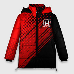 Куртка зимняя женская Honda - Red texture, цвет: 3D-черный