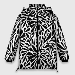 Женская зимняя куртка Черно белый абстрактный узор