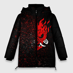 Куртка зимняя женская SAMURAI CYBERPUNK 2077 КИБЕРПАНК 2077 БРЫЗГИ, цвет: 3D-красный