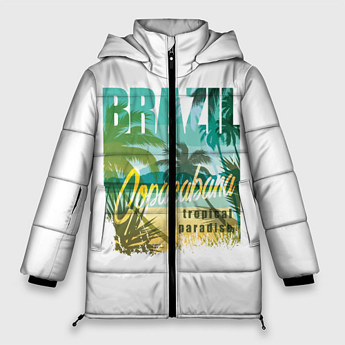 Женская зимняя куртка Тропический Рай Бразилии / 3D-Черный – фото 1