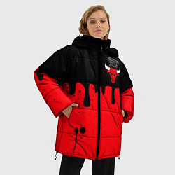 Куртка зимняя женская Chicago Bulls Чикаго Буллз Логотип, цвет: 3D-черный — фото 2