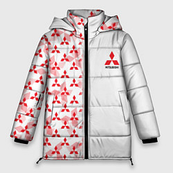 Куртка зимняя женская Mitsubishi Mini logo Half pattern, цвет: 3D-черный