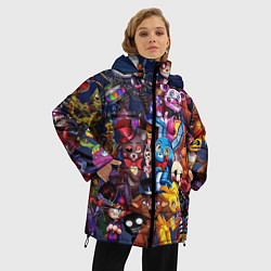 Куртка зимняя женская Cute Fnaf Pattern, цвет: 3D-черный — фото 2