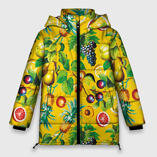 Женская зимняя куртка Лето Фрукты / 3D-Черный – фото 1