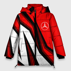 Куртка зимняя женская MERCEDES BENZ АБСРАКЦИЯ КРАСНАЯ, цвет: 3D-красный