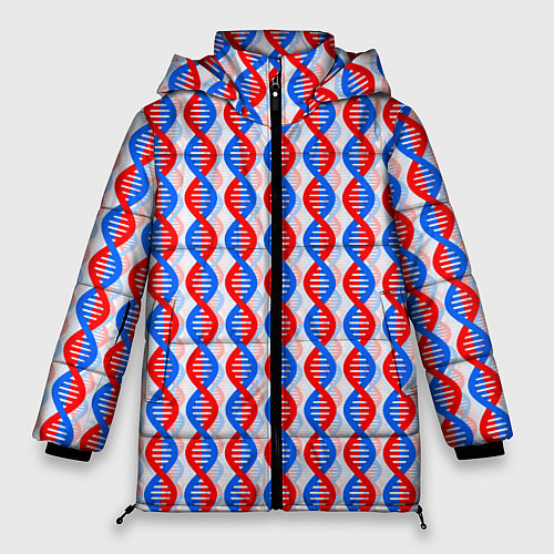 Женская зимняя куртка Спирали ДНК / 3D-Красный – фото 1