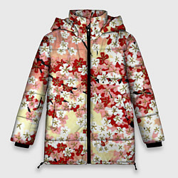 Куртка зимняя женская Цветущая весна, цвет: 3D-черный