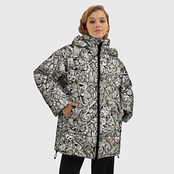 Куртка зимняя женская Рисованный синематограф, цвет: 3D-черный — фото 2
