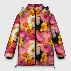Женская зимняя куртка Дачные садовые цветы