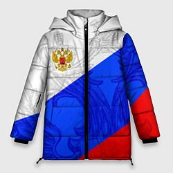 Куртка зимняя женская Российский герб: триколор, цвет: 3D-светло-серый
