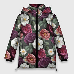 Женская зимняя куртка Bouquet of flowers pattern