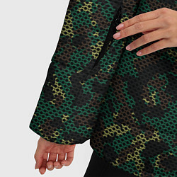Куртка зимняя женская Тёмно-Зелёный Сеточный Камуфляж, цвет: 3D-светло-серый — фото 2
