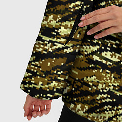 Куртка зимняя женская Цифровой Охотничий Камуфляж, цвет: 3D-черный — фото 2