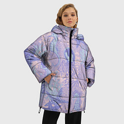 Куртка зимняя женская Морские коньки и медузы, цвет: 3D-светло-серый — фото 2