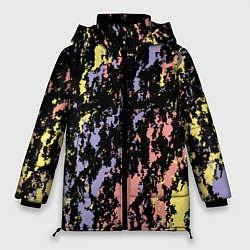 Куртка зимняя женская Цветная абстракция брызгами, цвет: 3D-светло-серый