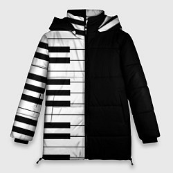 Куртка зимняя женская Черно-Белое Пианино Piano, цвет: 3D-светло-серый