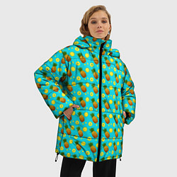 Куртка зимняя женская Много ананасов, цвет: 3D-светло-серый — фото 2