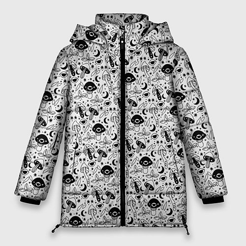 Женская зимняя куртка ГРИБЫ / 3D-Светло-серый – фото 1