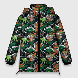 Женская зимняя куртка Динозавры Dinosaurs