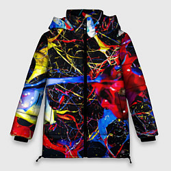 Куртка зимняя женская Импрессионизм Vanguard neon pattern, цвет: 3D-красный