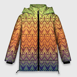 Куртка зимняя женская Модный современный узор зигзаг, цвет: 3D-черный