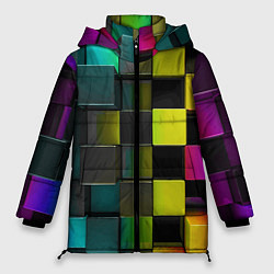 Куртка зимняя женская Colored Geometric 3D pattern, цвет: 3D-светло-серый