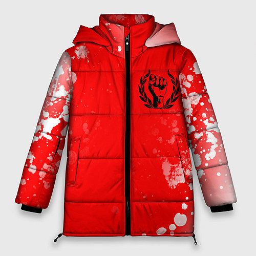 Женская зимняя куртка СССР - КУЛАК Брызги / 3D-Красный – фото 1