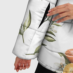 Куртка зимняя женская Цветы и Мандарин, цвет: 3D-светло-серый — фото 2