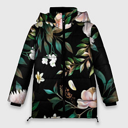 Женская зимняя куртка Цветы Полуночный Сад
