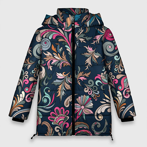 Женская зимняя куртка Холодная хохлома / 3D-Черный – фото 1