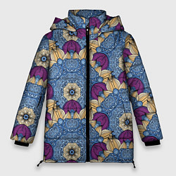 Куртка зимняя женская Цветочные узоры, цвет: 3D-светло-серый