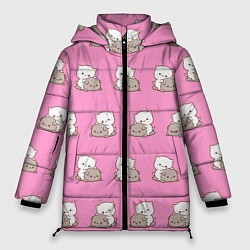 Куртка зимняя женская Котяшки обнимашки, цвет: 3D-красный