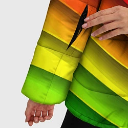 Куртка зимняя женская Color line neon pattern Abstraction Summer 2023, цвет: 3D-черный — фото 2
