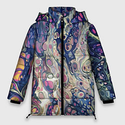 Куртка зимняя женская Не смешавшиеся краски abstract pattern, цвет: 3D-светло-серый