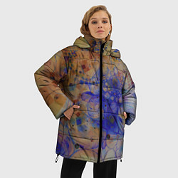 Куртка зимняя женская Круги, фракталы, цвет: 3D-светло-серый — фото 2