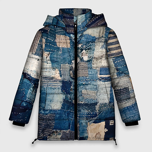 Женская зимняя куртка Patchwork Jeans Осень Зима 2023 / 3D-Черный – фото 1