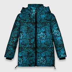 Куртка зимняя женская Бирюзовые бабочки, цвет: 3D-красный