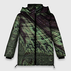 Куртка зимняя женская Камуфляжный змеиный фрактал, цвет: 3D-светло-серый