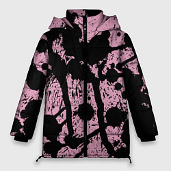 Куртка зимняя женская Кляксы Авангард Узор Blots Vanguard Pattern, цвет: 3D-светло-серый