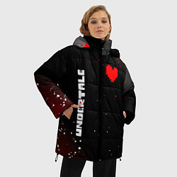 Куртка зимняя женская Undertale брызги красок, цвет: 3D-светло-серый — фото 2