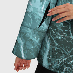 Куртка зимняя женская Абстрактная геометрическая графика ,цвет морской в, цвет: 3D-черный — фото 2